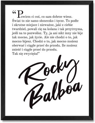iWALL studio Obraz Rocky Balboa Czarna Rama Czarny Tekst (CZA3QTRBCZRN)