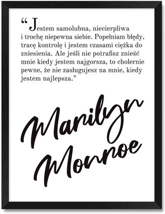 iWALL studio Obraz Marilyn Monroe Czarna Rama Czarny Tekst (CZA3QTMMCZRN)