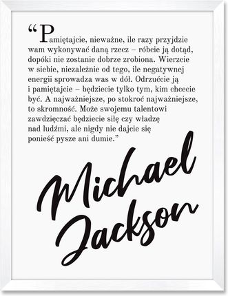 iWALL studio Obraz Michael Jackson Biała Rama Czarny Tekst (BA3QTMJ1CZRN)
