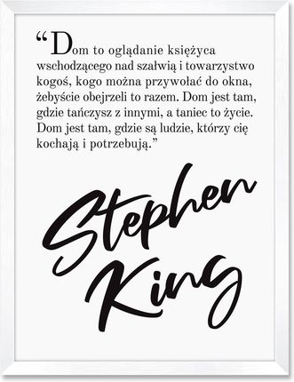 iWALL studio Obraz Stephen King Biała Rama Czarny Tekst (BA3QTSKCZRN)