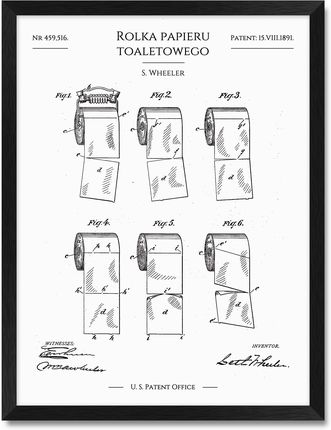 iWALL studio Rolka Papieru Toaletowego #01 Patent Z 1891 R. (CZA3PATPAPW)