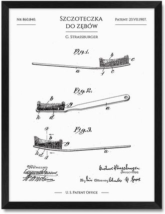 iWALL studio Szczoteczka Do Zębów Patent Z 1907 R. (CZA3PATSDZ)