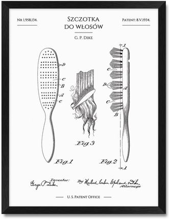iWALL studio Szczotka Do Włosów Patent Z 1934 R. (CZA3PATSDW)