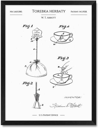 iWALL studio Torebka Herbaty Patent Z 1928 R. (CZA3PATHER)