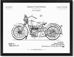 iWALL studio Motocykl Harley-Davidson Patent Z 1928 R. (CZA3PATHDP)
