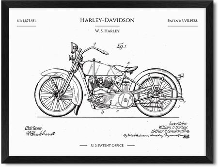 iWALL studio Motocykl Harley-Davidson Patent Z 1928 R. (CZA3PATHDP)