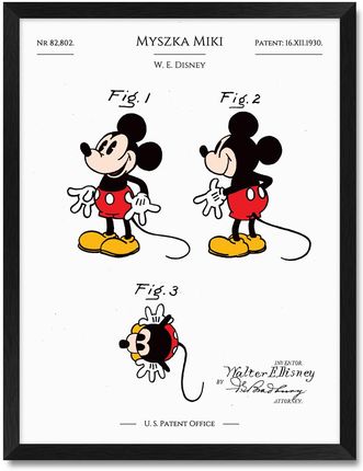 iWALL studio  Myszka Miki Walt Disney #04 Patent Z 1930 R. (CZA3PATMMKOL3)