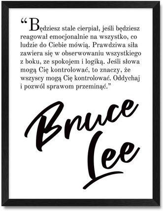 iWALL studio Obraz Bruce Lee Czarna Rama Czarny Tekst (CZA3QTBLCZRN)