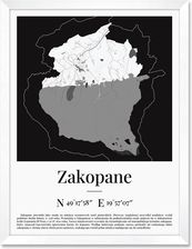 iWALL studio Obraz Mapa Zakopanego Biała Rama (BA3MZKP)