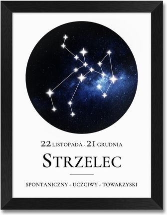 iWALL studio Obraz Znak Zodiaku Strzelec Czarna Rama (CZA3ZZSTR)