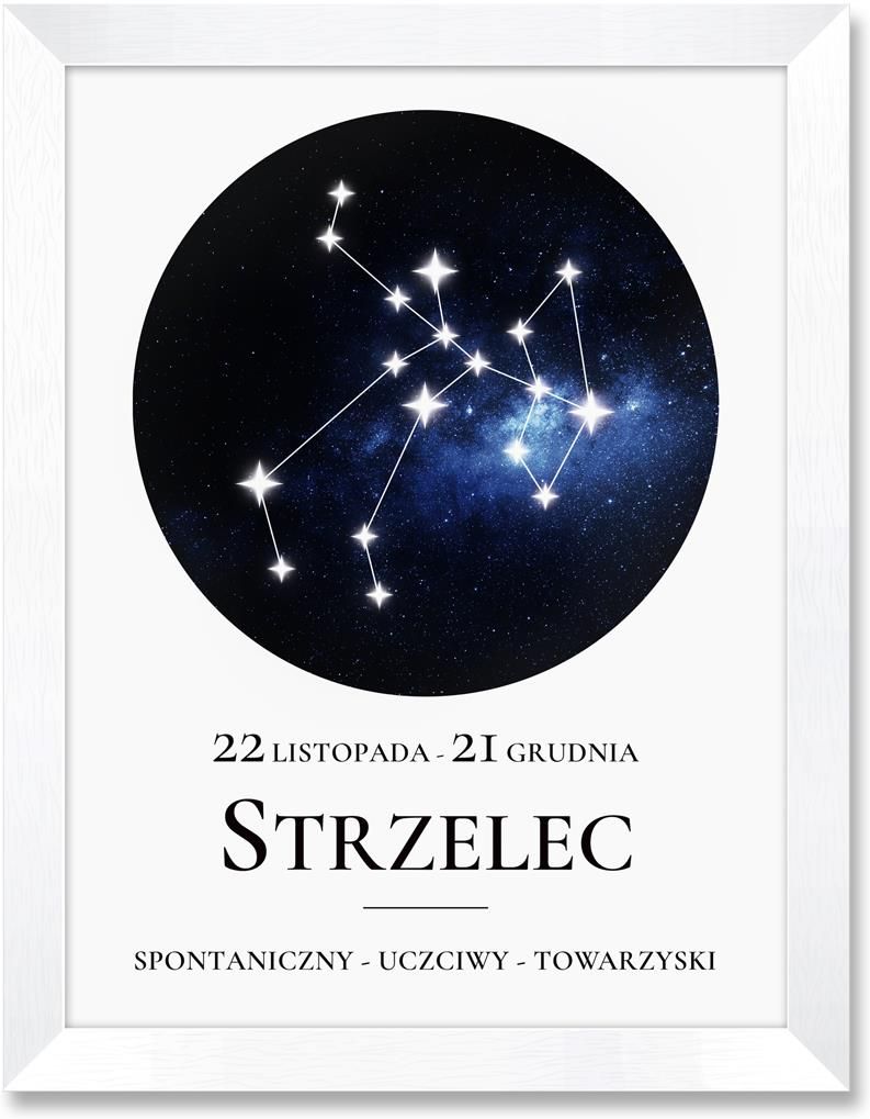 Iwall Studio Obraz Znak Zodiaku Strzelec Bia a Rama BA3ZZSTR Opinie 