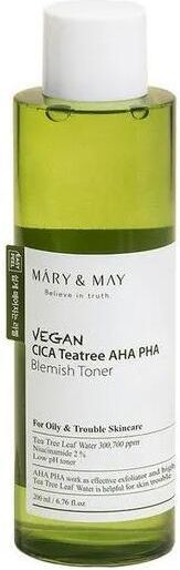 Acheter Mary & May, Vegan CICA Arbre à Thé AHA PHA, Lotion Tonique Anti-Imperfections, 6,76 fl oz (200 ml