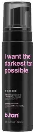 B.Tan I Want The Darkest Tan Possible Self Tan Mousse Pianka Samoopalająca I Want The Darkest Tan Possible 200 ml