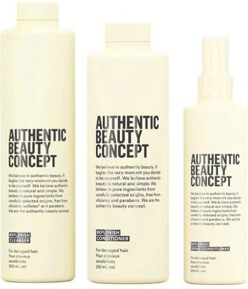 Authentic Beauty Concept Replenish Zestaw Odbudowujący Do Włosów | Szampon Odżywka Spray
