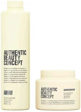 Authentic Beauty Concept Replenish Zestaw Odbudowujący Do Włosów | Szampon 300Ml Maska 200Ml