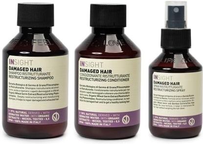 Insight Damaged Hair Zestaw Do Włosów Zniszczonych Szampon 100Ml Odżywka 100Ml Spray 100Ml