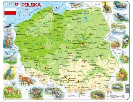 Larsen Układanka Mapa Polski 61El.