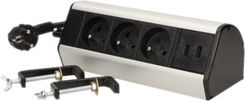 Virone Gniazdo Meblowe Z Zaciskami Śrubowymi Ładowarką Usb I Przewodem 1,8M 3x2P+Z 2xusb