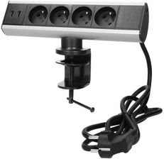 Virone Gniazdo Meblowe Z Uchwytem Montażowym Ładowarką Usb I Przewodem 1,8M 4x2P+Z 2xusb
