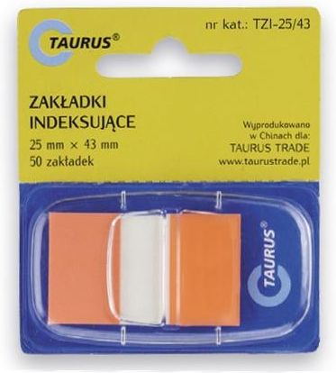 Taurus Zakładki Indeksujące 25Ｘ43Mm Pomarańczowe Półprzezroczyste 50szt.