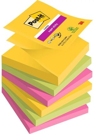 Karteczki Samoprzylepne Post It Super Sticky Z Notes Carnival 76X76Mm 6X90K