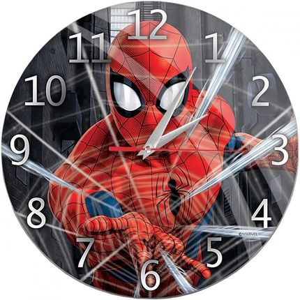 Bigbuy Home Zegar Ścienny Reloj De Pared Brillo Spiderman 001 Marvel Negro