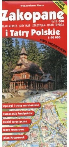 Zakopane I Tatry Polskie Plan Miasta Mapa Turystyczna Wodoodporna 1 