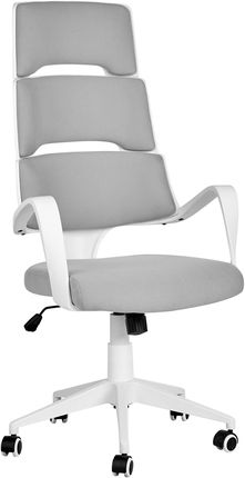 Beliani Krzesło Biurowe Biało Szare Regulacja Wysokości Obrotowe Ergonomiczne Gandiose
