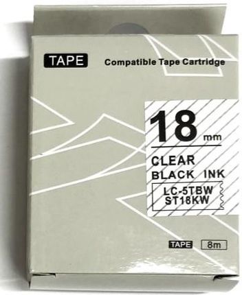 Taśma St18Kw Zamiennik Epson Lc 5Tbw 18Mm Czarny/Przeźroczystej