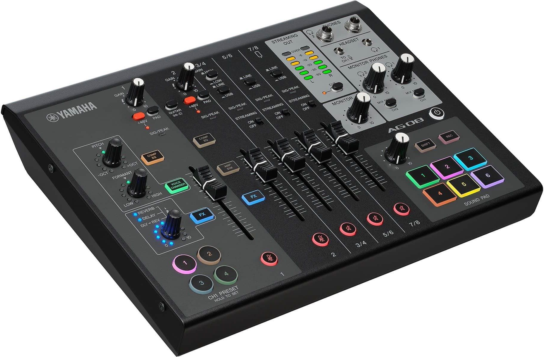 Yamaha AG08 ブラック Yamaha AG08 BLACK 8-channel live streaming mixer black