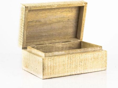 Pudełko Drewniane Jasna Zebra - Średnie - 20.5 x 13.5 x 8.5 cm