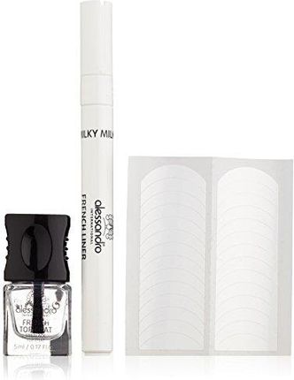 alessandro Lakier do paznokci French Liner Set Milky White 5 ml + 3,2 ml