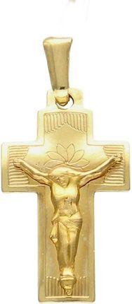 Diament Złota Zawieszka Na Łańcuszek Krzyżyk Ze Złotym Wizerunkiem Jezusa 2 Cm (Diazaw7009585)