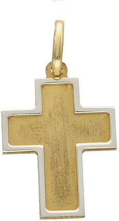 Diament Złota Zawieszka Na Łańcuszek Krzyżyk Matowy Z Białym Złotem (Diazaw0471585)