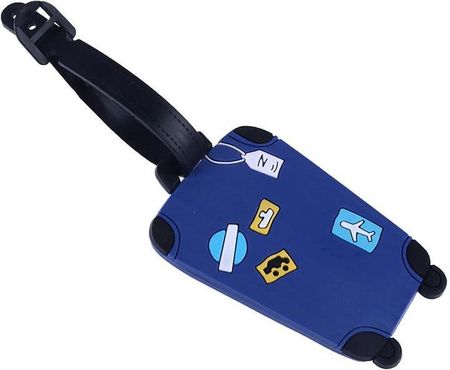 Adresownik silikonowy na bagaż podróżny walizka niebieska