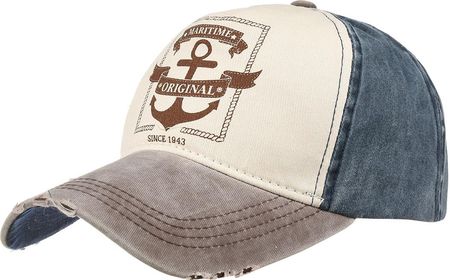 Brązowa czapka z daszkiem baseballówka vintage uniwersalna cz-m-1