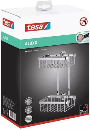 Tesa Aluxx Koszyk łazienkowy podwójny, mocowany bez wiercenia (40211)