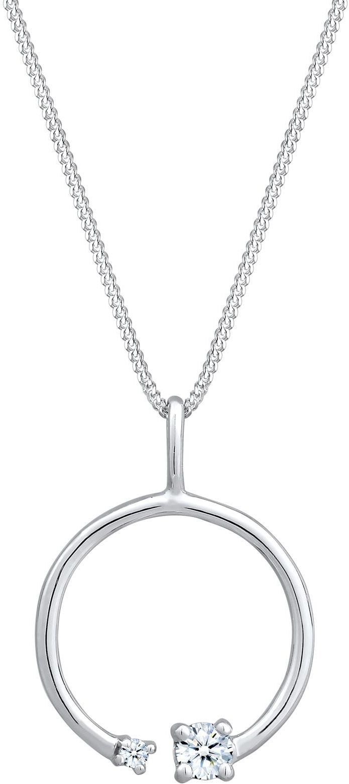 Schmuckset Elli DIAMONDS – Halskette & Ohrstecker Aus 925 Sterling Silber Mit Diamanten (0,05 Ct.)