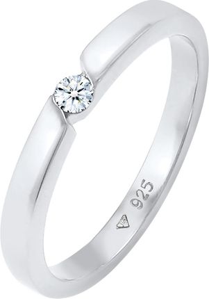 Elli Diamonds Pierścień Ladies Engagement Elegant Classic With Diamond (0,06 Ct.) In 925 Sterling Silver 52
