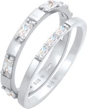 Elli Pierścień Damski Duo Sparkling Z Cyrkonią W Srebrze 925 Sterling Silver 56mm