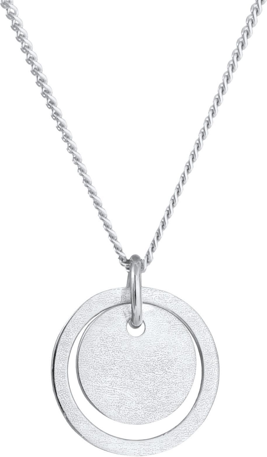 Elli Cerchio Placchetta Ciondolo Geo Look in Argento Sterling 925