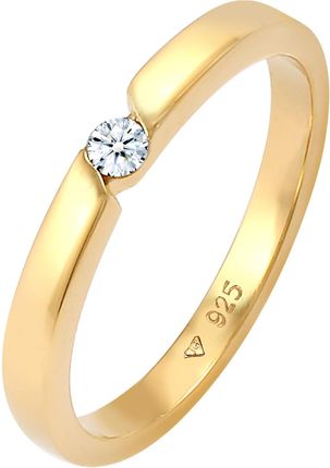 Elli Diamonds Pierścień Ladies Engagement Elegant Classic With Diamond (0,06 Ct.) In 925 Sterling Silver 52mm