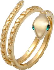 Elli Pierścień Damski Wąż Pierścieniowy Z Kryształami W 925 Sterling Silver 56mm