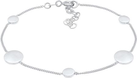 Elli Bransoletka Ladies Circle Round Platelet Shine In 925 Sterling Silver Gold Plated Srebro