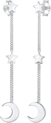 Elli Elli Kolczyki Damskie kolczyki Star Crescent Astro Trend w 925 Sterling Silver Pozłacane