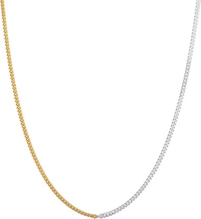 Elli Elli Naszyjnik Damska pancerka Basic Canky Chain Bi-Color Trend w pozłacanym srebrze 925 Sterling Silver Naszyjniki Damski