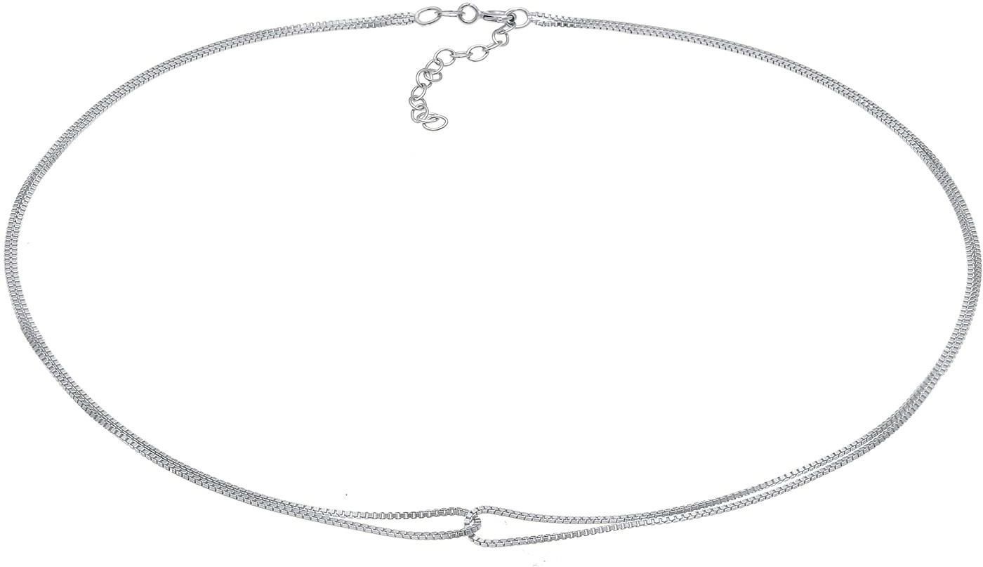 Elli Necklace synthetic opal 925 sterling silver in gold