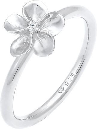 Nenalina Pierścień Damski Bandring Frangipani Flower Z Kryształami Cyrkonu W 925 Sterling Silver 58mm
