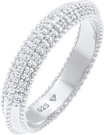 Elli Diamonds Pierścień Pierścionek Zaręczynowy Damski Diament (0,12 Ct.) W 925 Sterling Silver 58mm