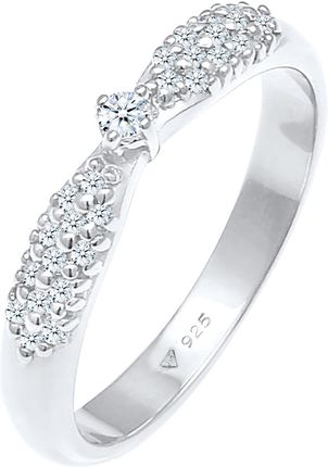 Elli Diamonds Pierścień Damski Zaręczynowy Glamour Z Diamentami (0.16 Ct) Pozłacane Srebro 925 Sterling Silver 54mm
